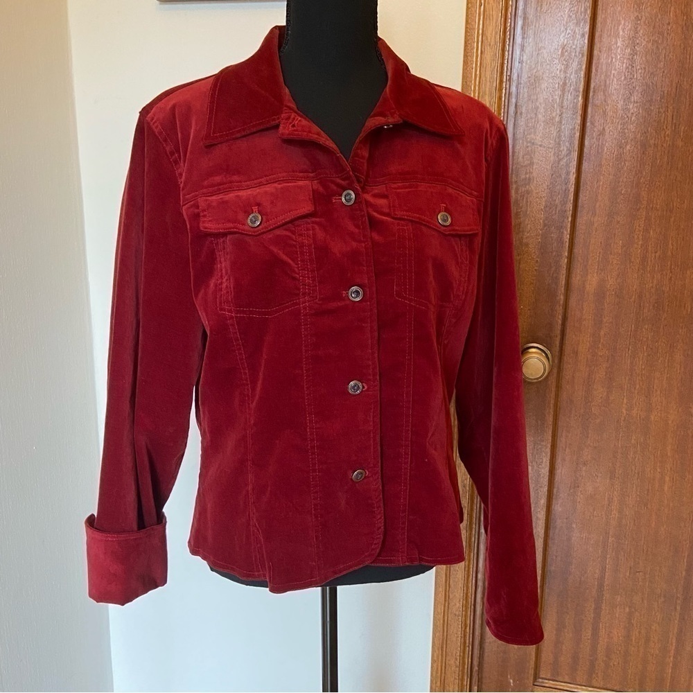 Coldwater Creek Velvet Button Up Jacket